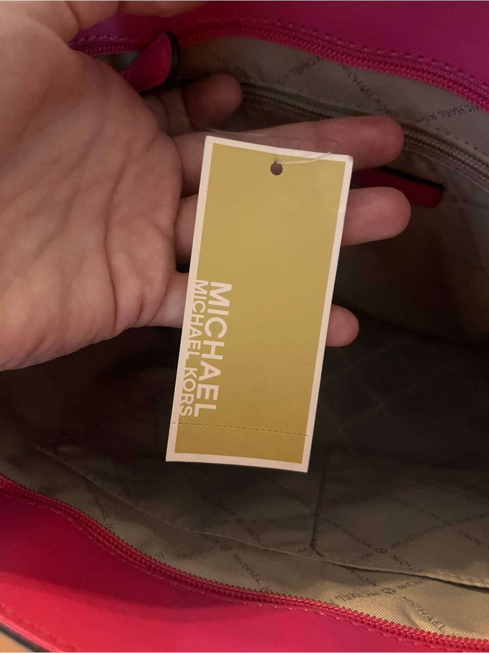 Michael Kors Pink, Orange & Hot Pink Stripe Tote - Picture 12 of 13